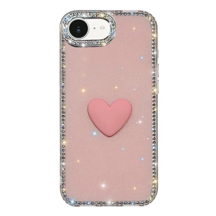 閃光水鑽雙面 IMD 愛心手機殼，適用於 iPhone 17e / 16e、iPhone 17 Pro Max、iPhone 17 Pro、iPhone 17、iPhone Air