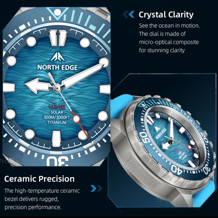 NORTH EDGE TRITON-TI 鈦合金太陽能專業戶外潛水錶