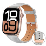 xDfind 玫瑰金扣黑鯊細紋素皮錶帶，適用於 Apple Watch 42 / 44 / 45 / 46 / 49mm，適用於 Apple Watch 38 / 40 / 41 / S11 42mm