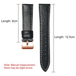xDfind 玫瑰金扣黑鯊細紋素皮錶帶，適用於 Apple Watch 42 / 44 / 45 / 46 / 49mm，適用於 Apple Watch 38 / 40 / 41 / S11 42mm