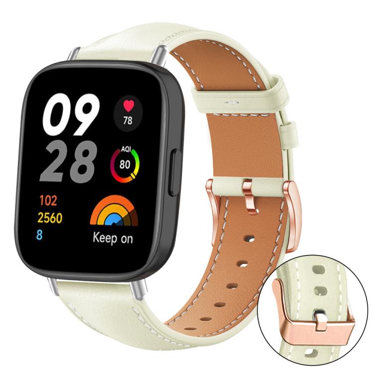 xDfind Rose Gold Buckle Black Shark Fine Grain Vegan Leather Watch Band, For Xiaomi Band 10 Pro / 9 Pro / Redmi Watch 6, For Redmi Watch 3 Active / Watch 3 Lite, For Redmi Watch 3