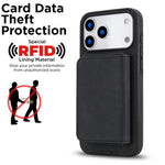復古仿皮可拆卸磁吸錢包包 RFID 防護手機殼，適用於 iPhone 17 Pro Max、iPhone 17 Pro