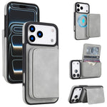 復古仿皮可拆卸磁吸錢包包 RFID 防護手機殼，適用於 iPhone 17 Pro Max、iPhone 17 Pro