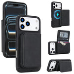 復古仿皮可拆卸磁吸錢包包 RFID 防護手機殼，適用於 iPhone 17 Pro Max、iPhone 17 Pro