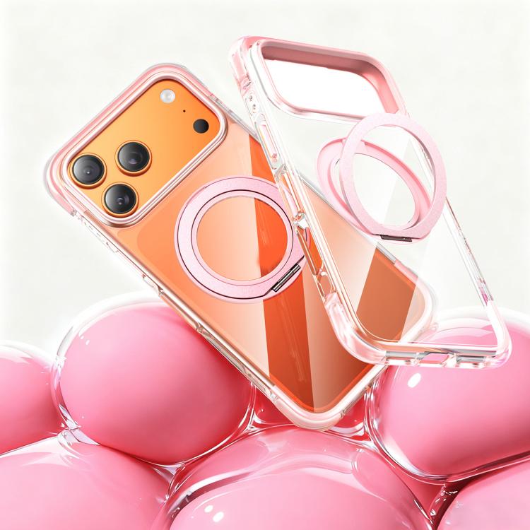 真空氣囊 TPU + 壓克力 360 度旋轉支架磁吸防震手機殼，適用於 iPhone 17 Pro Max、iPhone 17 Pro、iPhone 17