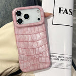 復古鱷魚紋理防震素皮手機殼，適用於 iPhone 17 Pro Max、iPhone 17 Pro