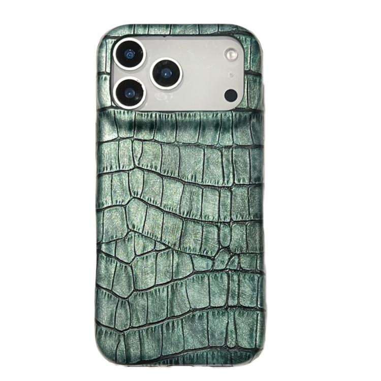 復古鱷魚紋理防震素皮手機殼，適用於 iPhone 17 Pro Max、iPhone 17 Pro
