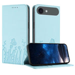 鬱金香蝴蝶圖案磁吸素皮手機殼，適用於 iPhone Air、iPhone 16 Pro Max、iPhone 16 Pro、iPhone 16 Plus