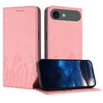 鬱金香蝴蝶圖案磁吸素皮手機殼，適用於 iPhone Air、iPhone 16 Pro Max、iPhone 16 Pro、iPhone 16 Plus