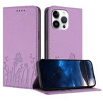 鬱金香蝴蝶圖案磁吸素皮手機殼，適用於 iPhone Air、iPhone 16 Pro Max、iPhone 16 Pro、iPhone 16 Plus
