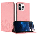鬱金香蝴蝶圖案磁吸素皮手機殼，適用於 iPhone Air、iPhone 16 Pro Max、iPhone 16 Pro、iPhone 16 Plus