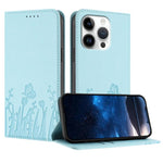 鬱金香蝴蝶圖案磁吸素皮手機殼，適用於 iPhone Air、iPhone 16 Pro Max、iPhone 16 Pro、iPhone 16 Plus