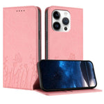 鬱金香蝴蝶圖案磁吸素皮手機殼，適用於 iPhone Air、iPhone 16 Pro Max、iPhone 16 Pro、iPhone 16 Plus