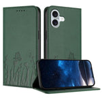 鬱金香蝴蝶圖案磁吸素皮手機殼，適用於 iPhone Air、iPhone 16 Pro Max、iPhone 16 Pro、iPhone 16 Plus