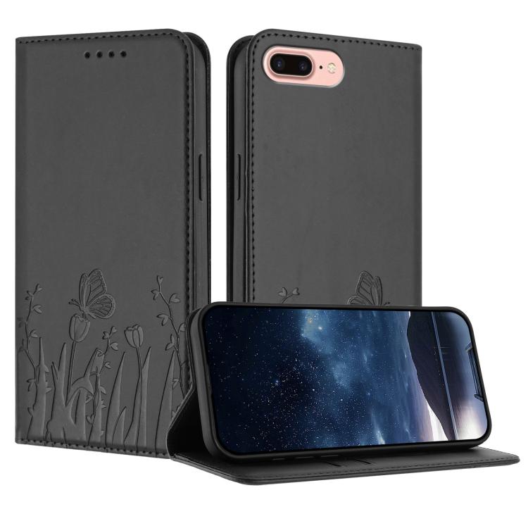 Tulips Butterfly Pattern Magnetic Vegan Leather Phone Case, For iPhone X / XS, For iPhone XS Max, For iPhone XR, For iPhone 8 Plus / 7 Plus