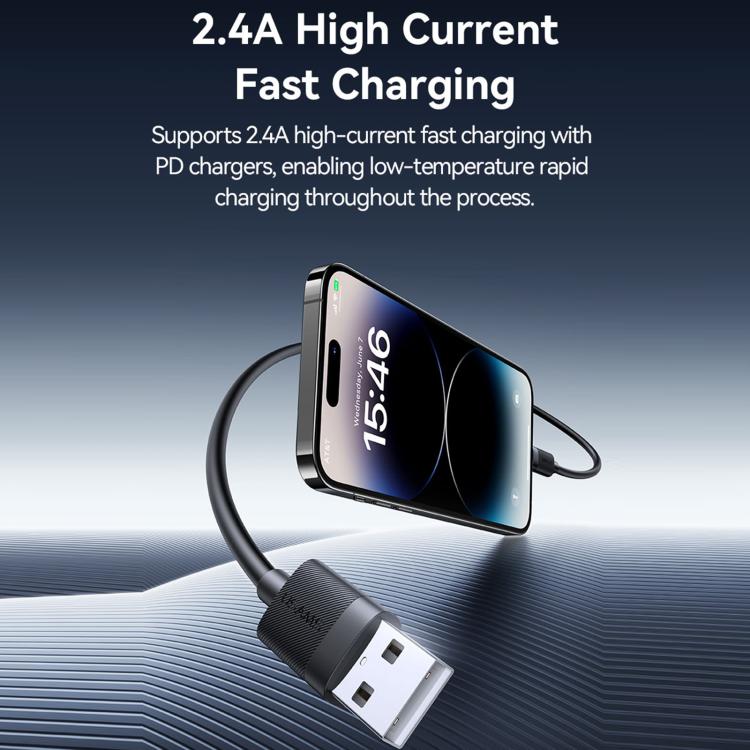 USAMS SJ778 U94 USB 轉 8pin 2.4A 快充數據線，USB 轉 8pin