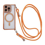 附右側斜背繩水鑽透明壓克力電鍍磁吸手機殼，適用於 iPhone 17 Pro Max、iPhone 17 Pro、iPhone 17、iPhone Air、iPhone 16 Pro Max、iPhone 16 Pro、iPhone 16 Plus、iPhone 16