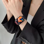 xDfind 扣式縫線編織尼龍錶帶，適用於 Apple Watch 42 / 44 / 45 / 46 / 49mm，適用於 Apple Watch 38 / 40 / 41 / S10 42mm