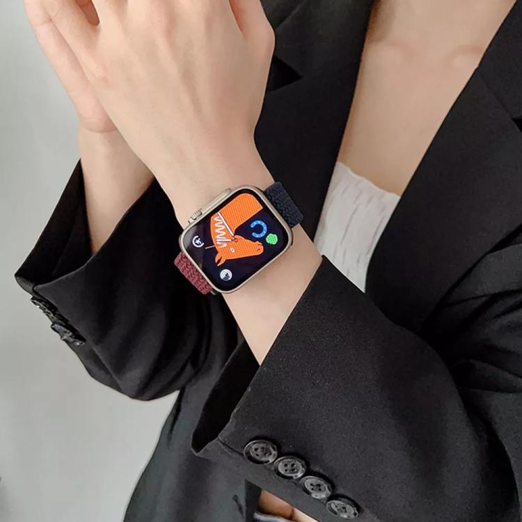 xDfind 扣式縫線編織尼龍錶帶，適用於 Apple Watch 42 / 44 / 45 / 46 / 49mm，適用於 Apple Watch 38 / 40 / 41 / S10 42mm