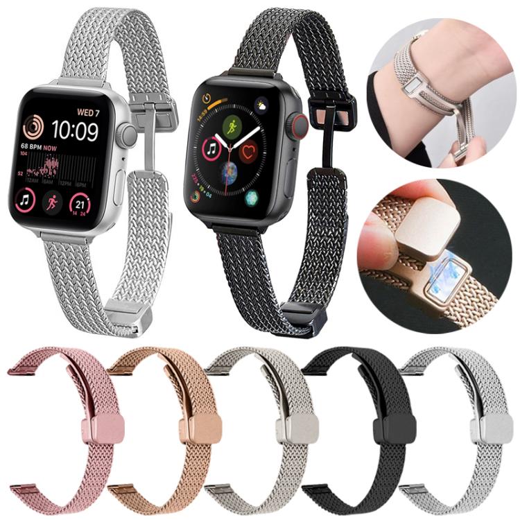 xDfind 小麥穗磁扣不鏽鋼錶帶，適用 Apple Watch 42 / 44 / 45 / 46 / 49mm，適用 Apple Watch 38 / 40 / 41 / S10 42mm