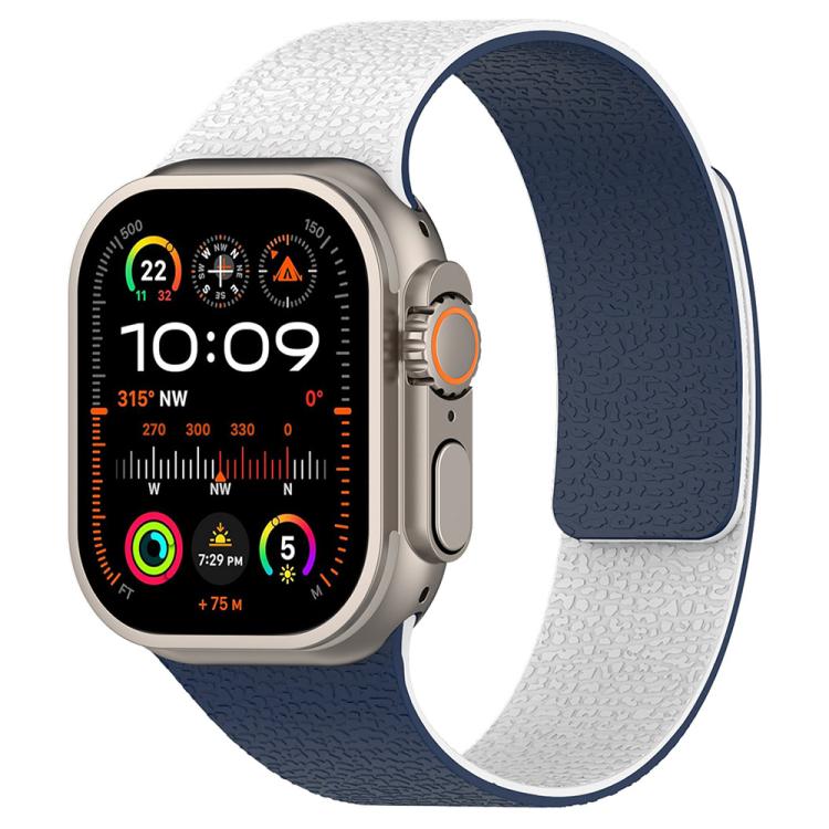 xDfind 拼色荔枝紋磁性矽膠錶帶，適用 Apple Watch 42 / 44 / 45 / 46 / 49mm，適用 Apple Watch 38 / 40 / 41 / S11 42mm