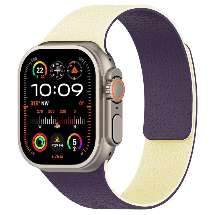 xDfind 拼色荔枝紋磁性矽膠錶帶，適用 Apple Watch 42 / 44 / 45 / 46 / 49mm，適用 Apple Watch 38 / 40 / 41 / S11 42mm