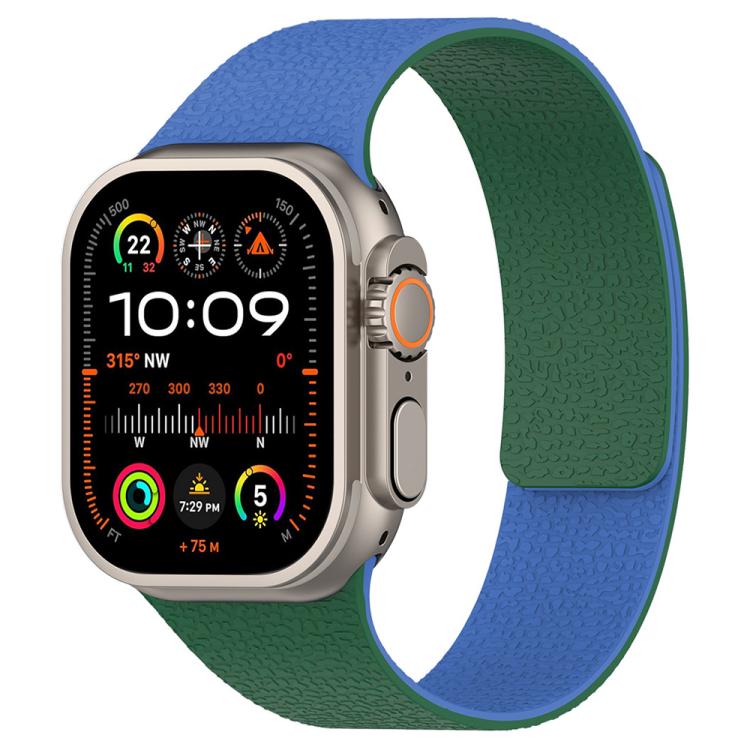 xDfind 拼色荔枝紋磁性矽膠錶帶，適用 Apple Watch 42 / 44 / 45 / 46 / 49mm，適用 Apple Watch 38 / 40 / 41 / S11 42mm
