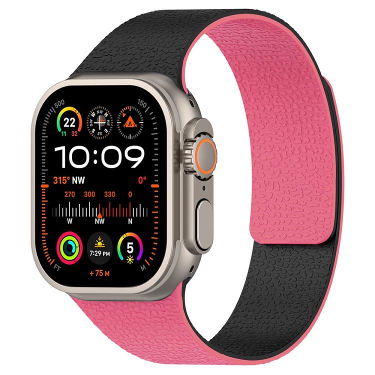 xDfind 拼色荔枝紋磁性矽膠錶帶，適用 Apple Watch 42 / 44 / 45 / 46 / 49mm，適用 Apple Watch 38 / 40 / 41 / S11 42mm