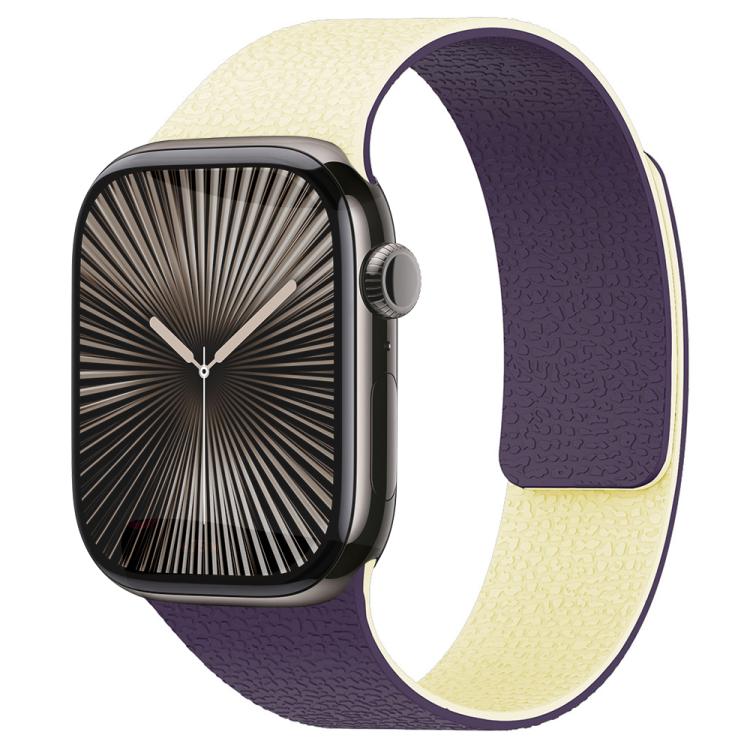 xDfind 拼色荔枝紋磁性矽膠錶帶，適用 Apple Watch 42 / 44 / 45 / 46 / 49mm，適用 Apple Watch 38 / 40 / 41 / S11 42mm