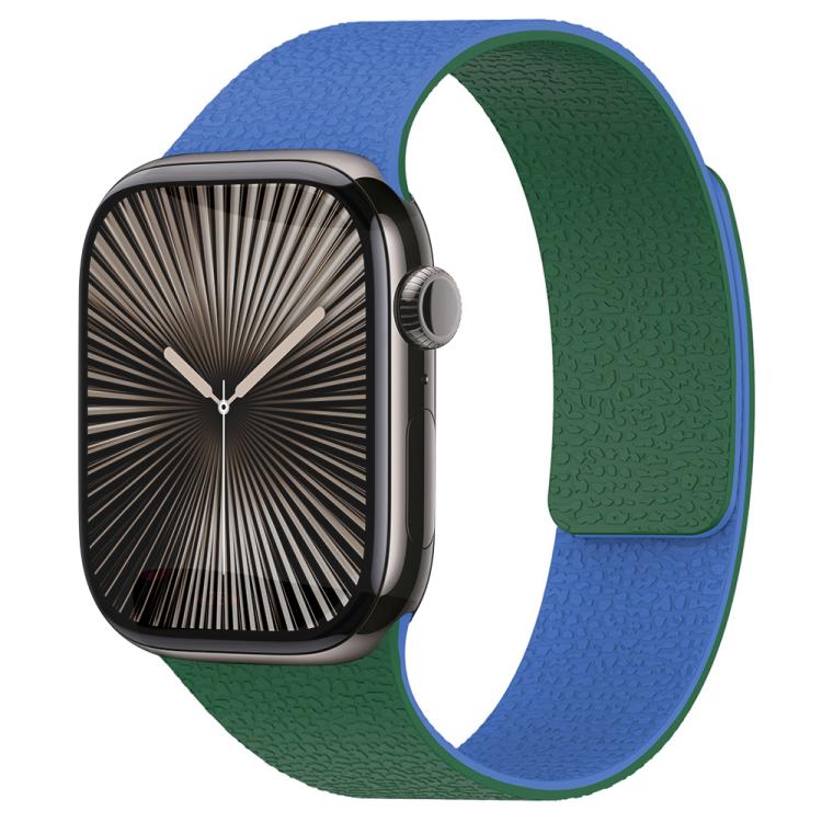 xDfind 拼色荔枝紋磁性矽膠錶帶，適用 Apple Watch 42 / 44 / 45 / 46 / 49mm，適用 Apple Watch 38 / 40 / 41 / S11 42mm