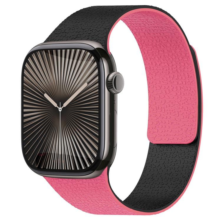 xDfind 拼色荔枝紋磁性矽膠錶帶，適用 Apple Watch 42 / 44 / 45 / 46 / 49mm，適用 Apple Watch 38 / 40 / 41 / S11 42mm