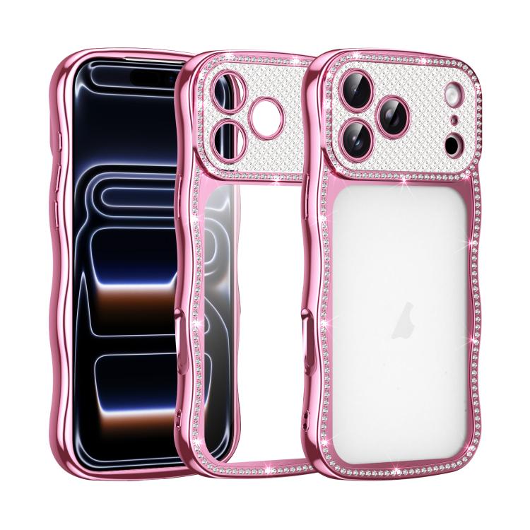 波浪扭曲星鑽防震電鍍 TPU 手機殼，適用於 iPhone 17 Pro Max、iPhone 17 Pro、iPhone 17、iPhone 16 Pro Max、iPhone 16 Pro、iPhone 16