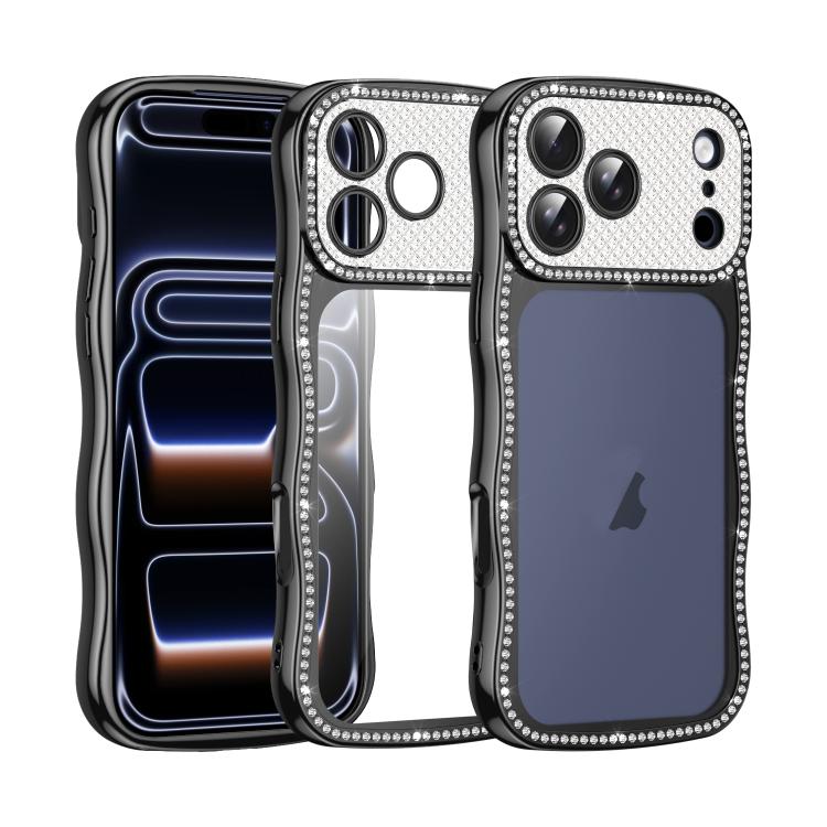 波浪扭曲星鑽防震電鍍 TPU 手機殼，適用於 iPhone 17 Pro Max、iPhone 17 Pro、iPhone 17、iPhone 16 Pro Max、iPhone 16 Pro、iPhone 16