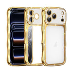 波浪扭曲星鑽防震電鍍 TPU 手機殼，適用於 iPhone 17 Pro Max、iPhone 17 Pro、iPhone 17、iPhone 16 Pro Max、iPhone 16 Pro、iPhone 16