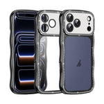 波浪扭曲星鑽防震電鍍 TPU 手機殼，適用於 iPhone 17 Pro Max、iPhone 17 Pro、iPhone 17、iPhone 16 Pro Max、iPhone 16 Pro、iPhone 16