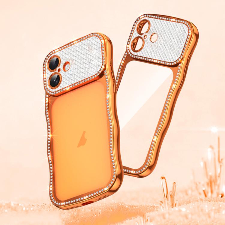 波浪扭曲星鑽防震電鍍 TPU 手機殼，適用於 iPhone 17 Pro Max、iPhone 17 Pro、iPhone 17、iPhone 16 Pro Max、iPhone 16 Pro、iPhone 16