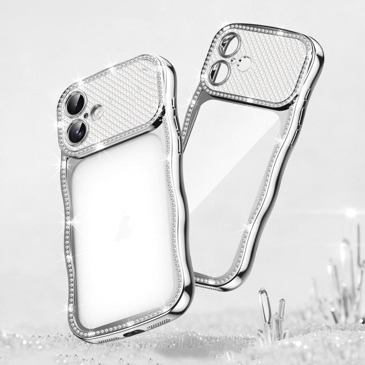 波浪扭曲星鑽防震電鍍 TPU 手機殼，適用於 iPhone 17 Pro Max、iPhone 17 Pro、iPhone 17、iPhone 16 Pro Max、iPhone 16 Pro、iPhone 16