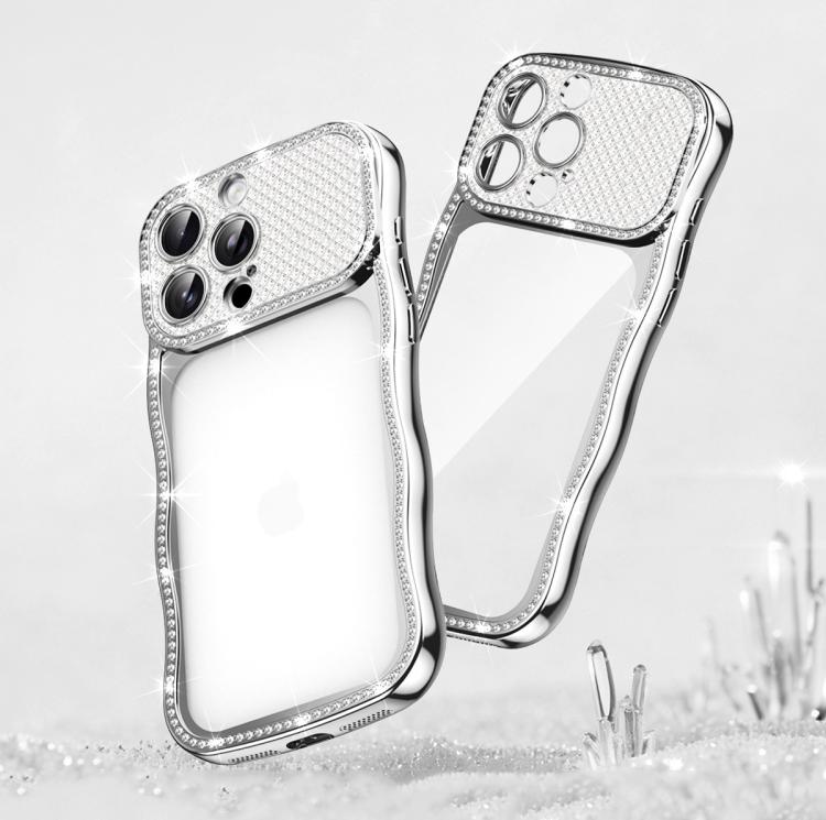 波浪扭曲星鑽防震電鍍 TPU 手機殼，適用於 iPhone 17 Pro Max、iPhone 17 Pro、iPhone 17、iPhone 16 Pro Max、iPhone 16 Pro、iPhone 16