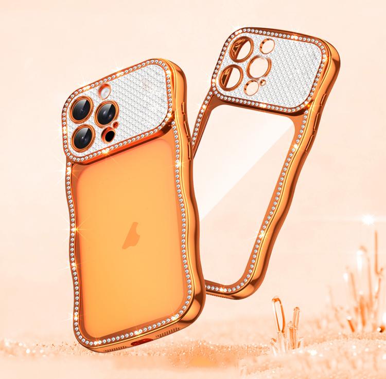 波浪扭曲星鑽防震電鍍 TPU 手機殼，適用於 iPhone 17 Pro Max、iPhone 17 Pro、iPhone 17、iPhone 16 Pro Max、iPhone 16 Pro、iPhone 16