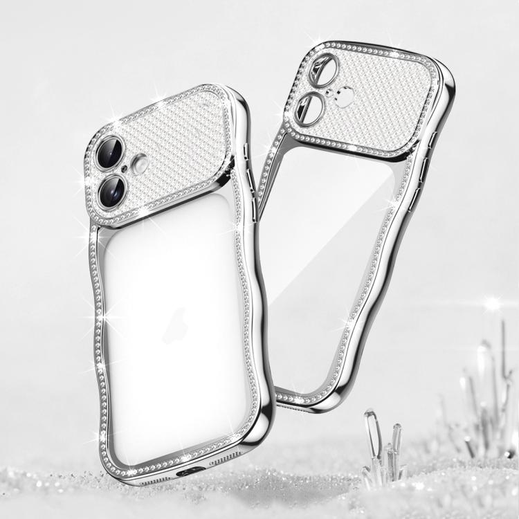 波浪扭曲星鑽防震電鍍 TPU 手機殼，適用於 iPhone 17 Pro Max、iPhone 17 Pro、iPhone 17、iPhone 16 Pro Max、iPhone 16 Pro、iPhone 16