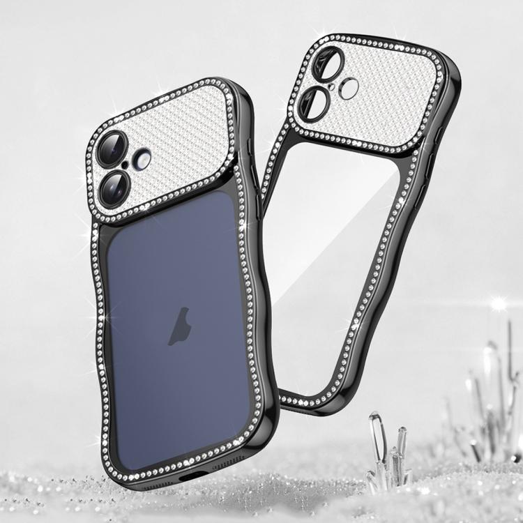 波浪扭曲星鑽防震電鍍 TPU 手機殼，適用於 iPhone 17 Pro Max、iPhone 17 Pro、iPhone 17、iPhone 16 Pro Max、iPhone 16 Pro、iPhone 16