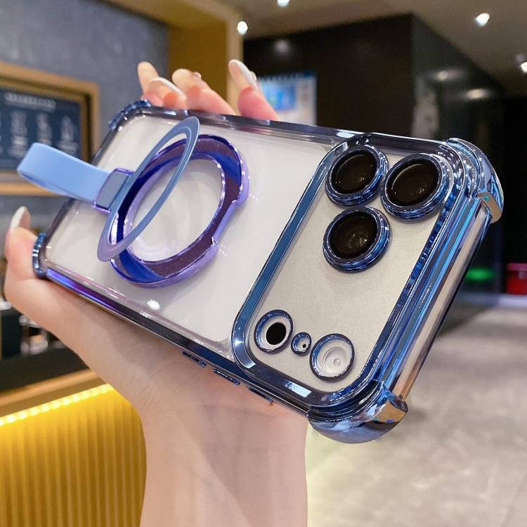 水晶盾指環支架 TPU + 壓克力磁吸手機殼，適用於 iPhone 17 Pro Max、iPhone 17 Pro、iPhone 17、iPhone Air、iPhone 16 Pro Max、iPhone 16 Pro