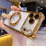 水晶盾指環支架 TPU + 壓克力磁吸手機殼，適用於 iPhone 17 Pro Max、iPhone 17 Pro、iPhone 17、iPhone Air、iPhone 16 Pro Max、iPhone 16 Pro