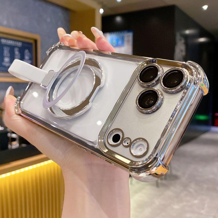 水晶盾指環支架 TPU + 壓克力磁吸手機殼，適用於 iPhone 17 Pro Max、iPhone 17 Pro、iPhone 17、iPhone Air、iPhone 16 Pro Max、iPhone 16 Pro