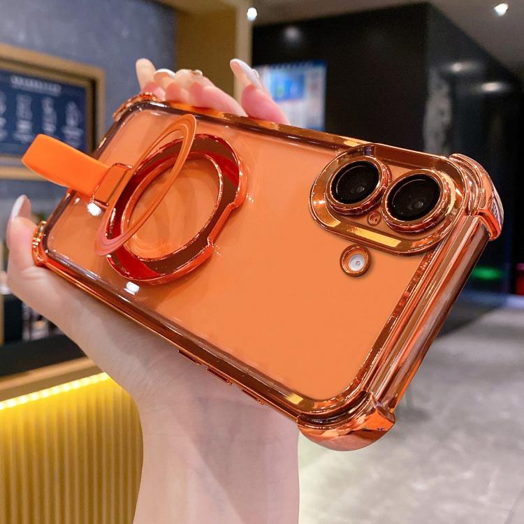 水晶盾指環支架 TPU + 壓克力磁吸手機殼，適用於 iPhone 17 Pro Max、iPhone 17 Pro、iPhone 17、iPhone Air、iPhone 16 Pro Max、iPhone 16 Pro