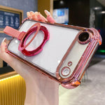 水晶盾指環支架 TPU + 壓克力磁吸手機殼，適用於 iPhone 17 Pro Max、iPhone 17 Pro、iPhone 17、iPhone Air、iPhone 16 Pro Max、iPhone 16 Pro