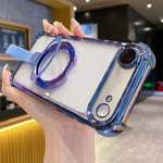 水晶盾指環支架 TPU + 壓克力磁吸手機殼，適用於 iPhone 17 Pro Max、iPhone 17 Pro、iPhone 17、iPhone Air、iPhone 16 Pro Max、iPhone 16 Pro