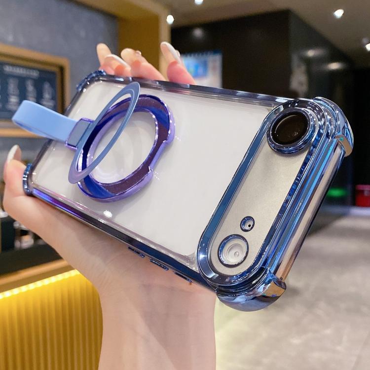 水晶盾指環支架 TPU + 壓克力磁吸手機殼，適用於 iPhone 17 Pro Max、iPhone 17 Pro、iPhone 17、iPhone Air、iPhone 16 Pro Max、iPhone 16 Pro