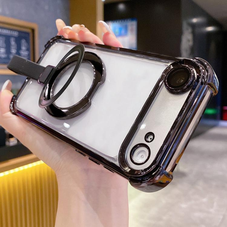 水晶盾指環支架 TPU + 壓克力磁吸手機殼，適用於 iPhone 17 Pro Max、iPhone 17 Pro、iPhone 17、iPhone Air、iPhone 16 Pro Max、iPhone 16 Pro