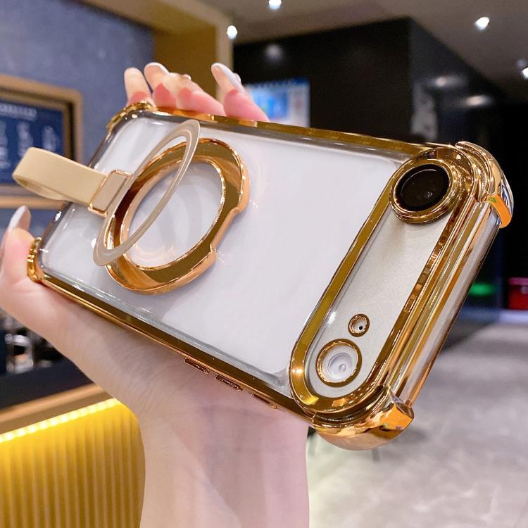 水晶盾指環支架 TPU + 壓克力磁吸手機殼，適用於 iPhone 17 Pro Max、iPhone 17 Pro、iPhone 17、iPhone Air、iPhone 16 Pro Max、iPhone 16 Pro